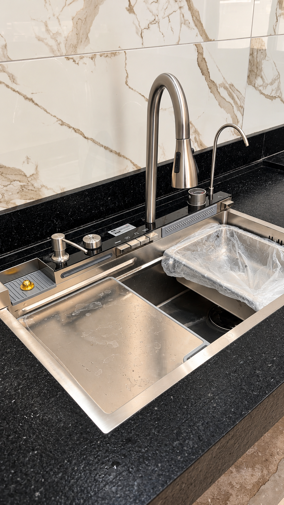 Pia high-tech com ajuste de temperatura
